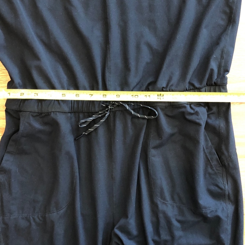 Zella Black Sleeveless Jumpsuit with Drawstring Waist, EUC, L - Picture 4 of 16